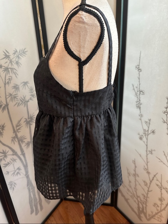 NWT Zara Black Checkered Peplum Camisole - Picture 3 of 6